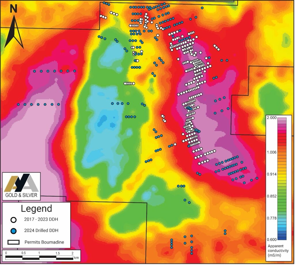 Figure 3: Location of Drill Holes at Boumadine